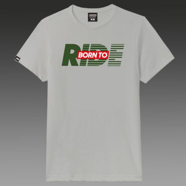 Remera Magenta “Born To Ride” Gris con Verde