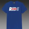 Remera Magenta “Born to Ride” azul francia c/blanco