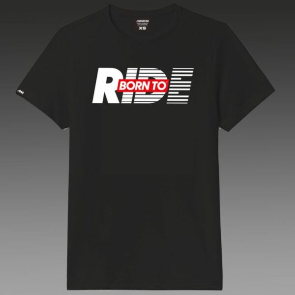 Remera Magenta “Born to Ride” Negra con blanco